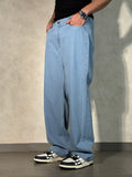 Slate Blue Baggy Fit Rigid Jeans